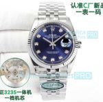 Clean Factory Swiss Copy Rolex 36mm Datejust Cal.3235 Blue Face Watch 